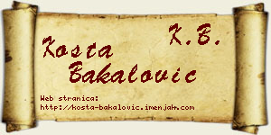Kosta Bakalović vizit kartica
